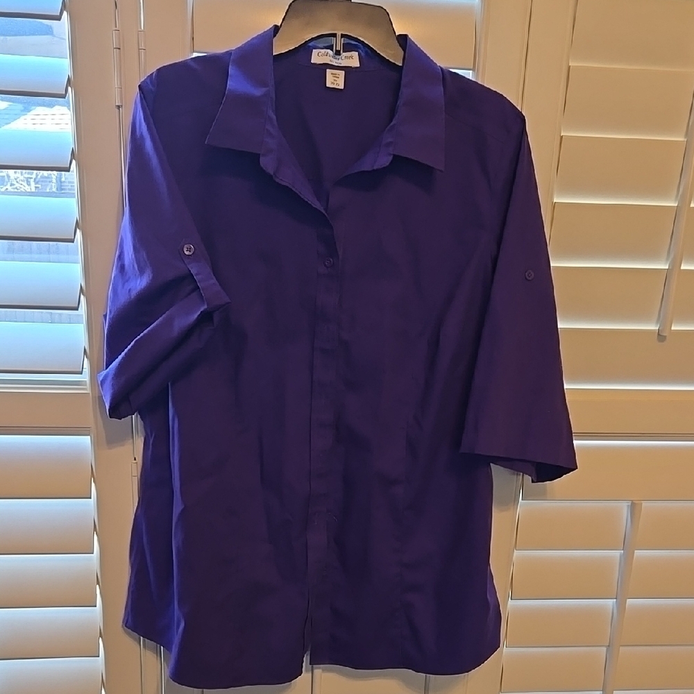 Purple Button-Up Shirt, 2x Coldwater Creek